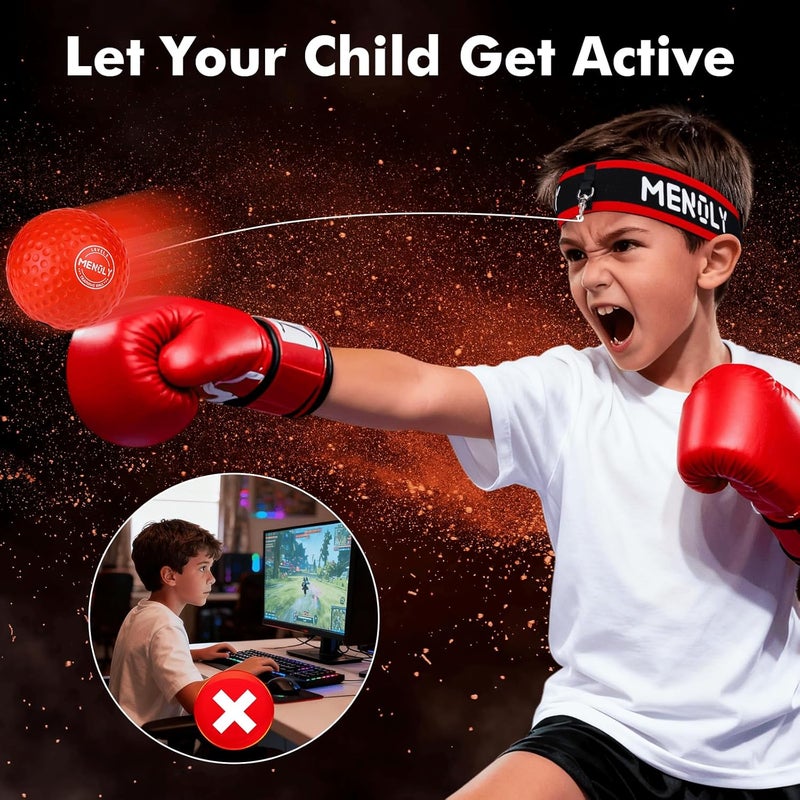 MENOLY Boxing Reflex Ball, Include 3 Boxing Balls and Red Headbands - Image 3